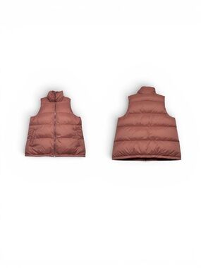 Old Navy Pink Quilted Fleece Lined Vest Zip Front Large